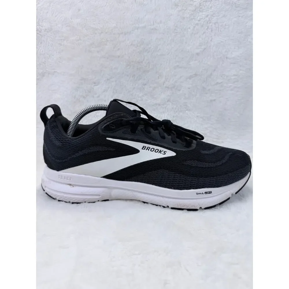 Brooks Trace 4 Mens Running Shoes Black White Size 10 2E Wide Sneaker